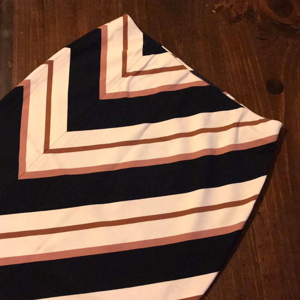 Ann Taylor Striped Ponte Pencil Skirt